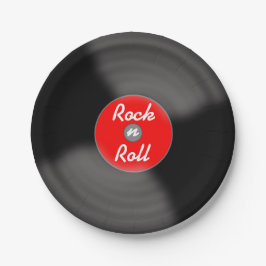 Platos de papel de discos de Rock N Roll