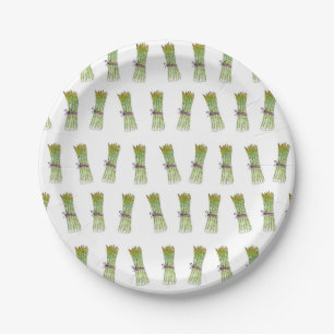 Platos de papel de diseño de espárragos