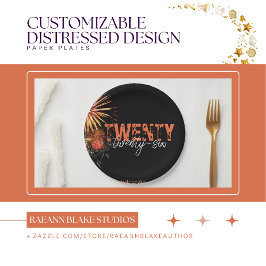 Platos de papel de diseño desgastado personalizabl