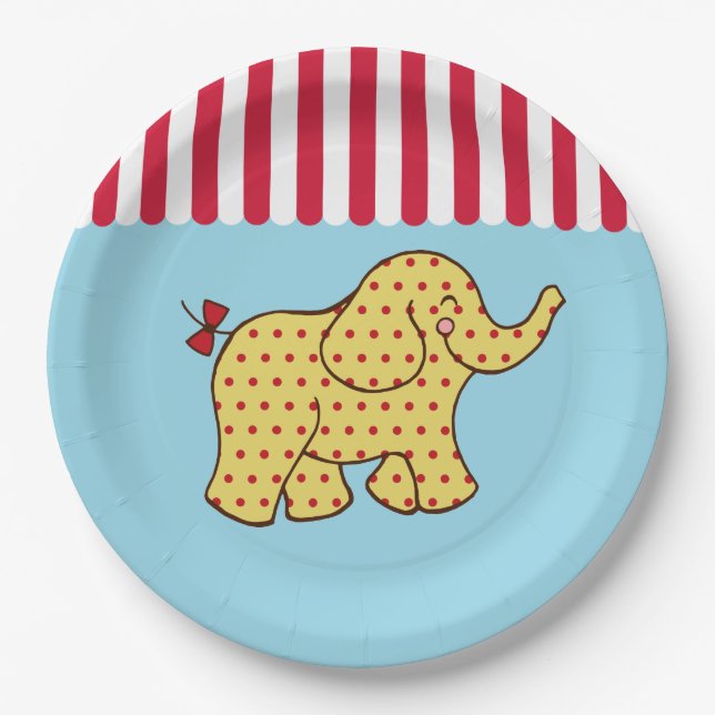 Platos de papel de elefante de fiesta de carnaval  (Anverso)