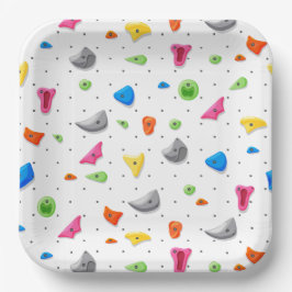 Platos de papel de escalada en roca, fiesta de par