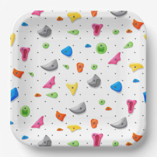 Platos de papel de escalada en roca, fiesta de par