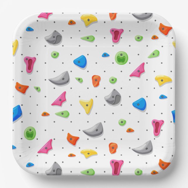 Platos de papel de escalada en roca, fiesta de par (Anverso)