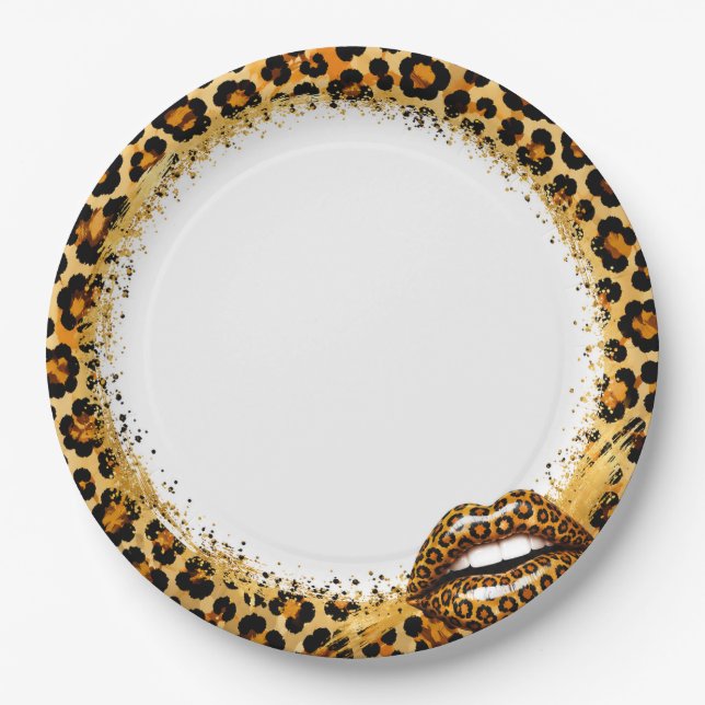 Platos de Papel de Estampado de Leopardo - Persona (Anverso)