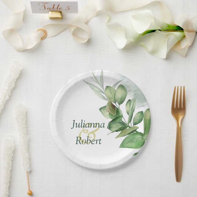 Platos de papel de eucalipto (Boda)