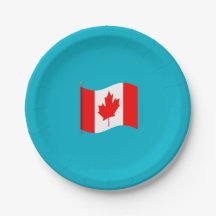 Platos de Papel de Fiesta con Bandera Canadiense O