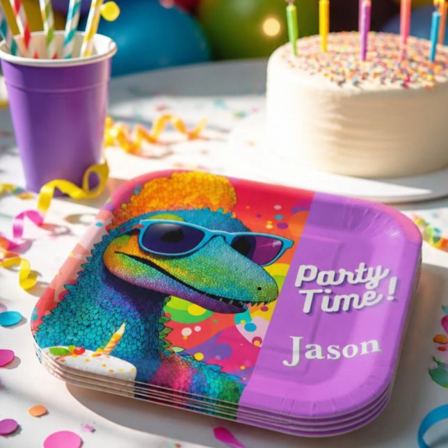 Platos de Papel de Fiesta de Dinosaurios (Subido por el creador)
