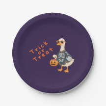 Platos de papel de fiesta de Halloween de pato esq