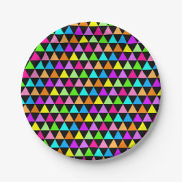 Platos de papel de fiesta de triángulos de colores