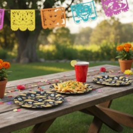Platos de Papel de Fiesta Mexicana y Día de Muerto