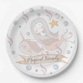 Platos de Papel de Fiesta Personalizados de Sirena