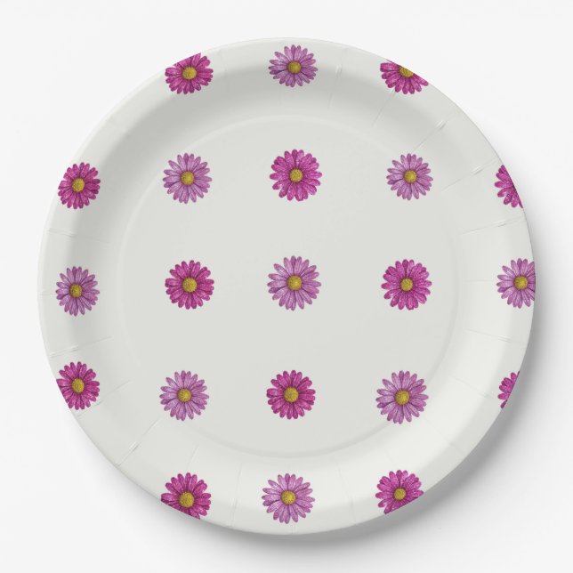 Platos de papel de flor de margarita (Anverso)