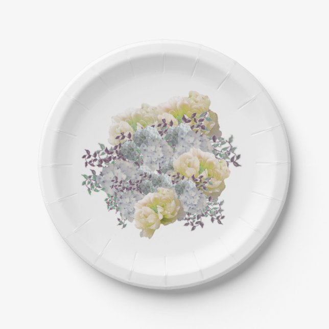 Platos de papel de flores de estilo rústico campes (Anverso)
