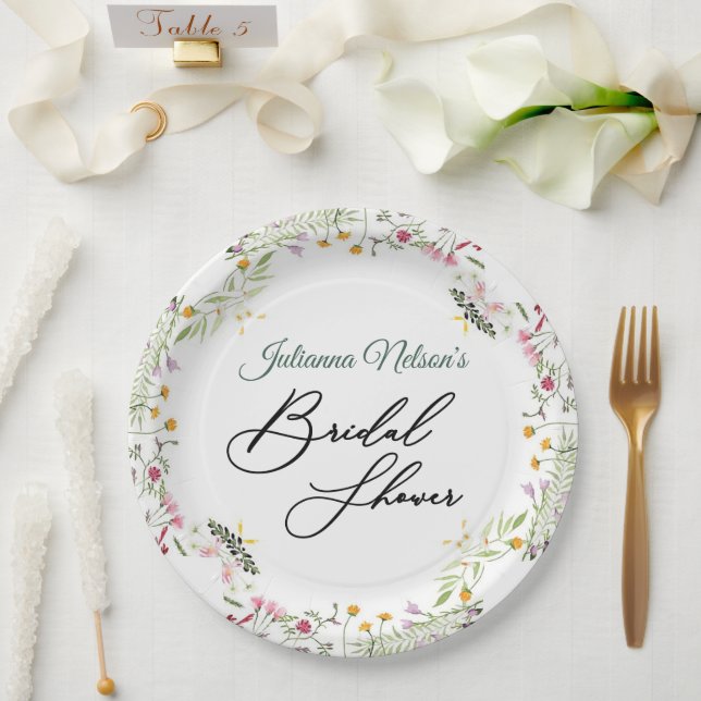 Platos de papel de flores de primavera (Boda)