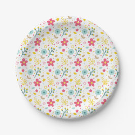 Platos de Papel de Flores de Primavera
