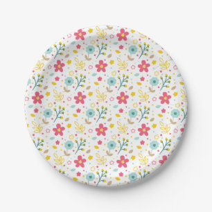 Platos de Papel de Flores de Primavera