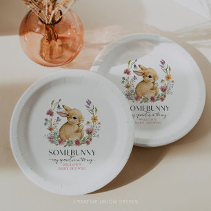 Platos de papel de flores silvestres para baby sho