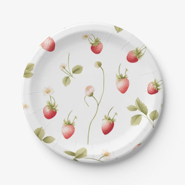 Platos de Papel de Fresa Dulce de Frutas (Anverso)
