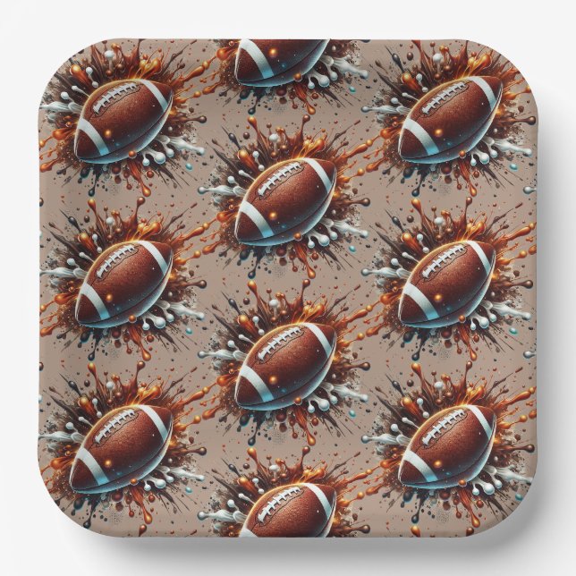 Platos de papel de fútbol americano (Anverso)