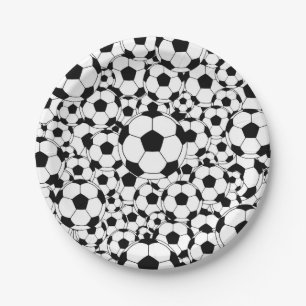 Platos de papel de fútbol Balón de fútbol Platos p