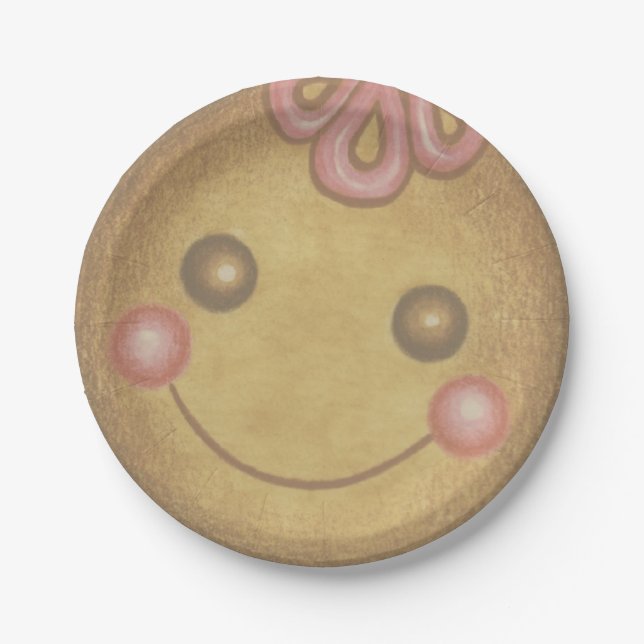 Platos de papel de galleta de jengibre grande (Anverso)