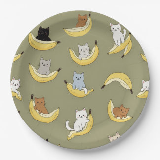 Platos de papel de gato plátano