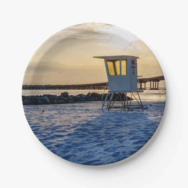 Platos de papel de Gold Hour Destin East Pass (Anverso)