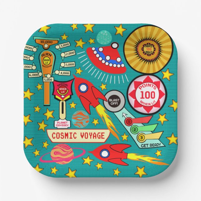 Platos de papel de gráficos de pinball (Anverso)