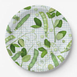 Platos de papel de guisantes verdes