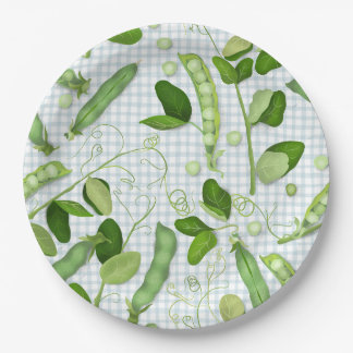 Platos de papel de guisantes verdes