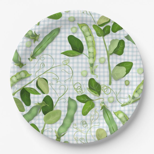 Platos de papel de guisantes verdes (Anverso)