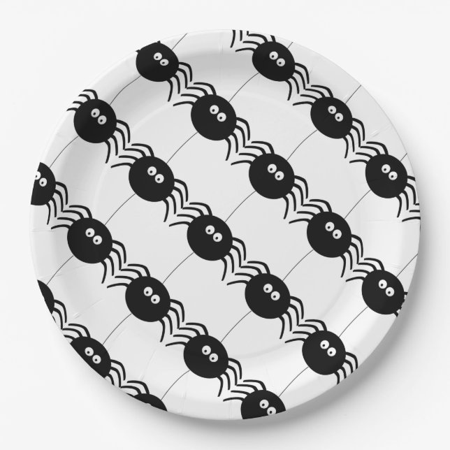 Platos de papel de Halloween/Arañas (Anverso)
