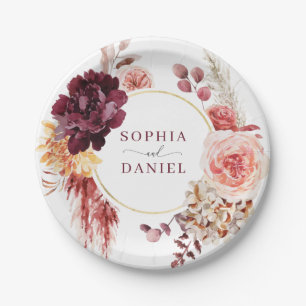 Platos de papel de hierba de Pampas exuberante Boh