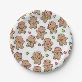 Platos de Papel de Hombres de Jengibre para Navida