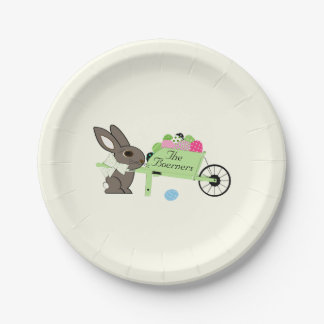 Platos de papel de huevos de conejo personalizados