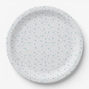 Platos de papel de invierno copo de nieve azul bla