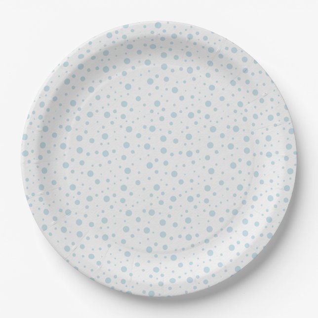 Platos de papel de invierno copo de nieve azul bla (Anverso)