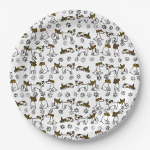 Platos de papel de Jack Russell
