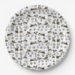 Platos de papel de Jack Russell