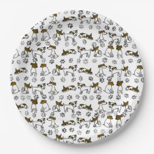 Platos de papel de Jack Russell