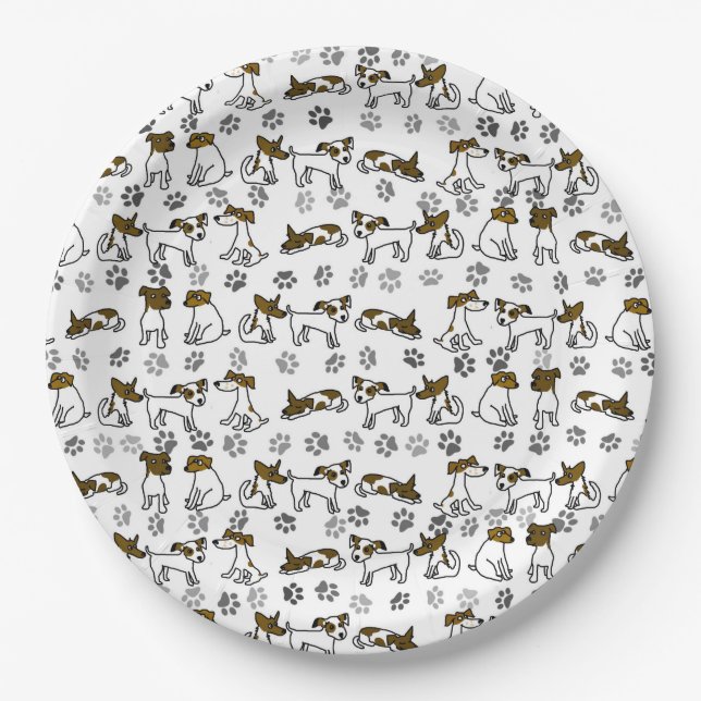 Platos de papel de Jack Russell (Anverso)
