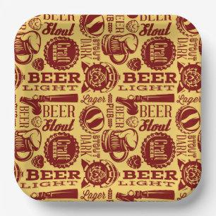 Platos de Papel de Jarra de Cerveza, Fiesta de Cum
