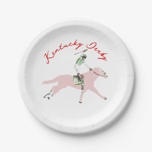 Platos de papel de jockey de caballo del Derby de 