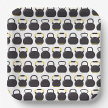 Platos de papel de kettlebell, suministros para fi