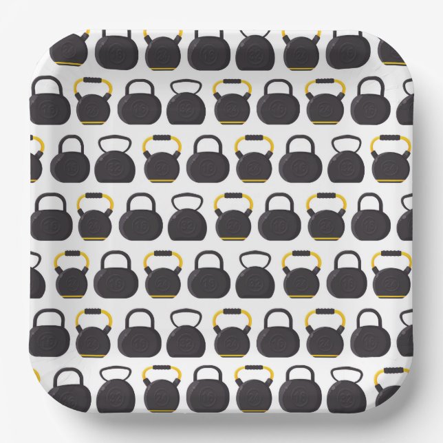 Platos de papel de kettlebell, suministros para fi (Anverso)