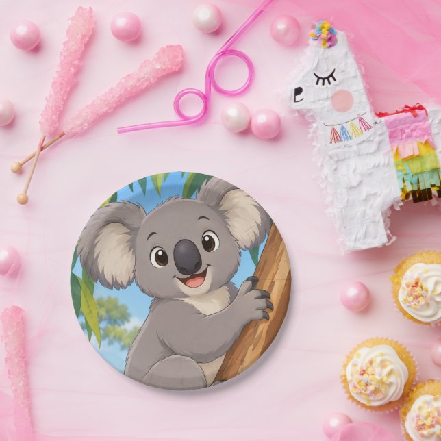 Platos de papel de koala (Fiesta)