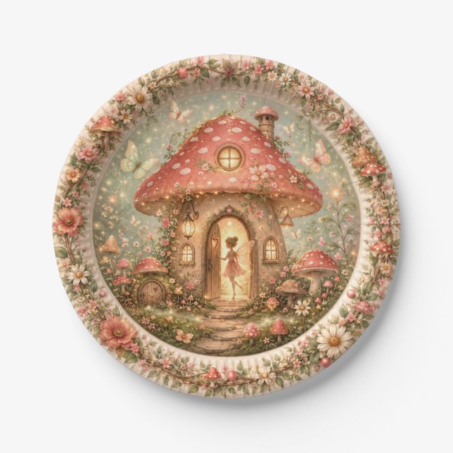 Platos de papel de la aldea de las hadas de las se (Anverso)