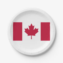Platos de papel de la bandera canadiense