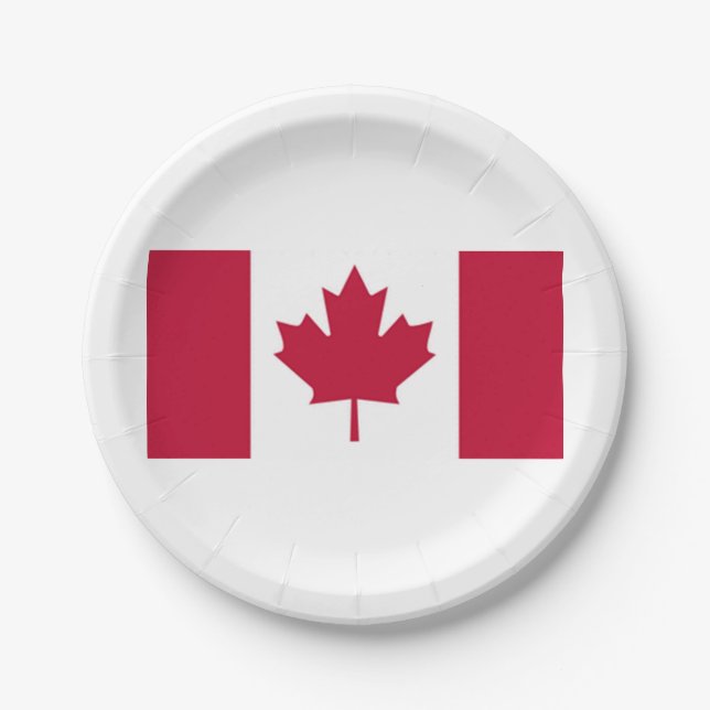 Platos de papel de la bandera canadiense (Anverso)