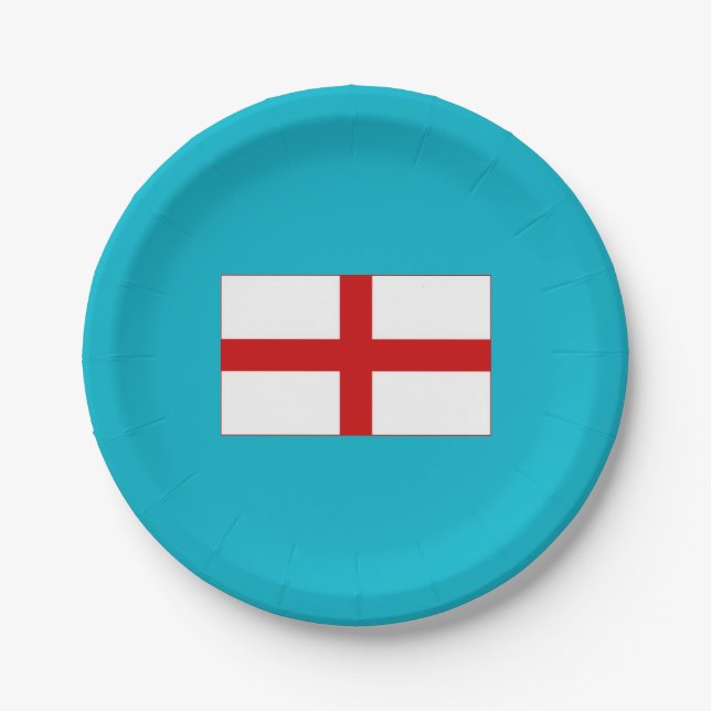 Platos de papel de la bandera de Inglaterra (Anverso)